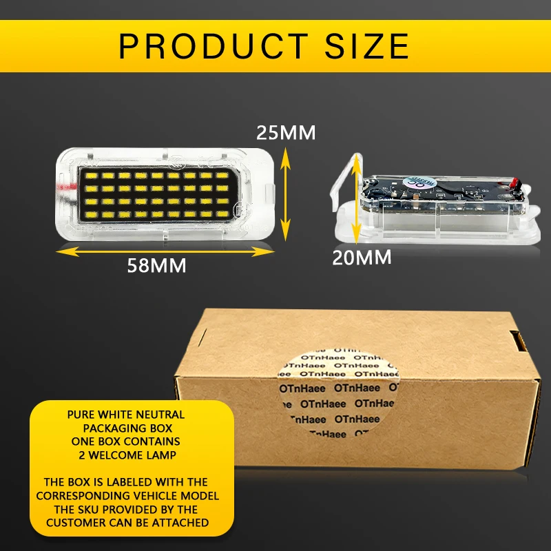 2pcs Number Plate Light for Ford Fiesta Focus Kuga Mondeo Galaxy Ecosport Ranger Explorer LED License Lamp