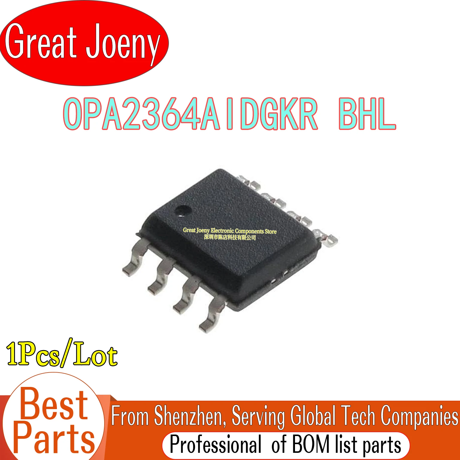 

100% New Original OPA2364AIDGKR BHL OPA2364AIDGK IC Chipset VSSOP-8