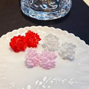 White flower earrings for women, single fashion, wedding jewelry, birthday gift, new, big, wholesale 8 Main Wholesale Sales - №6