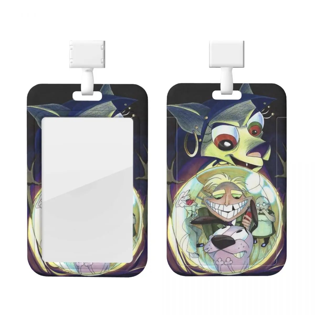 

Пользовательские держатели для бейджей C-Courage The Cowardly Dog, школьный держатель для карт, унисекс, шейный ремешок, держатели для кредитных карт, шейный ремешок