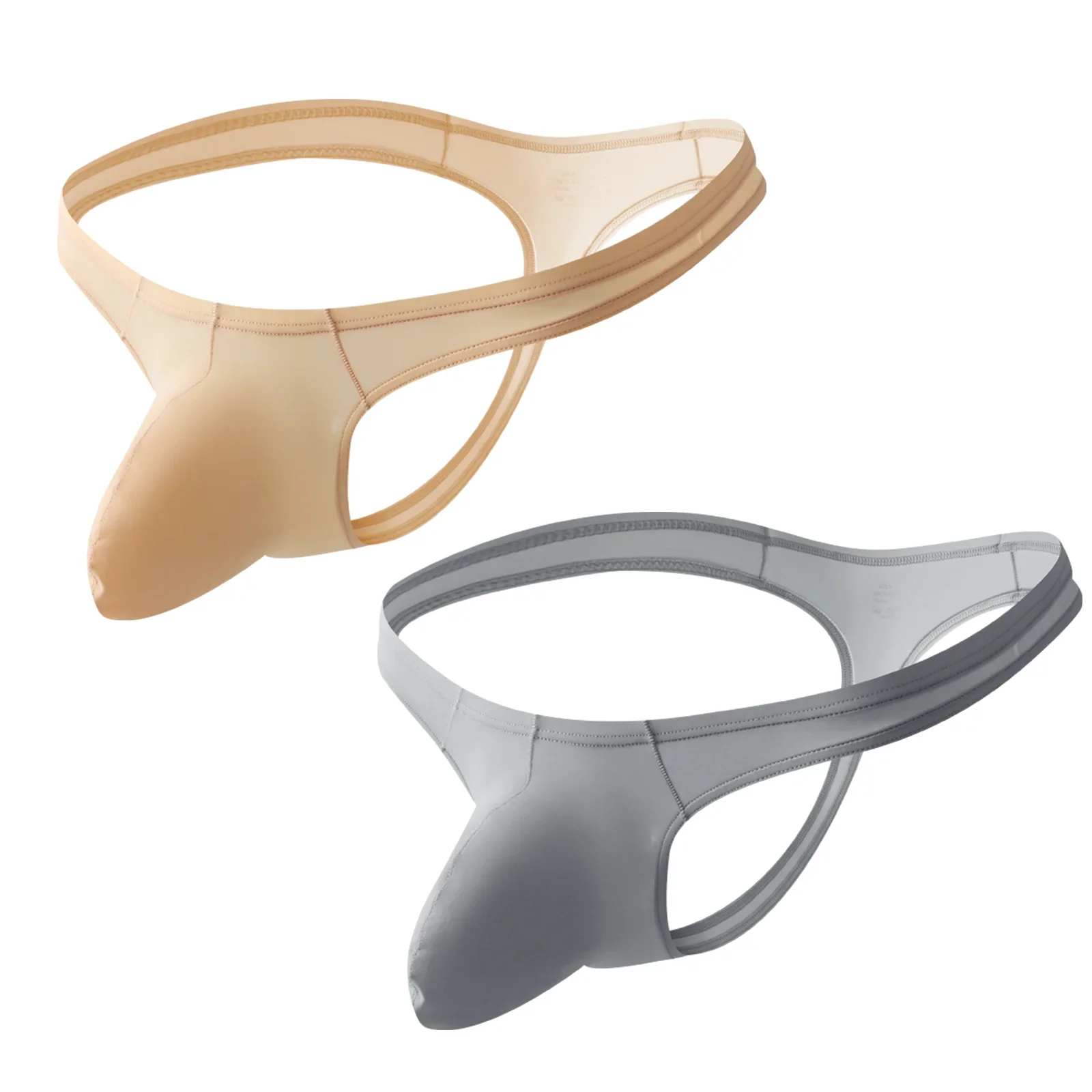 

Men's briefs Breathable ice silk thong fun low rise sexy bullet separate U convex bulge gay panties