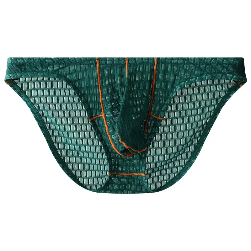 

Новинка 2025 года, однотонные простые и модные мужские кружевные трусы, прозрачное нижнее белье, спортивные мужские трусы с низкой талией NK27