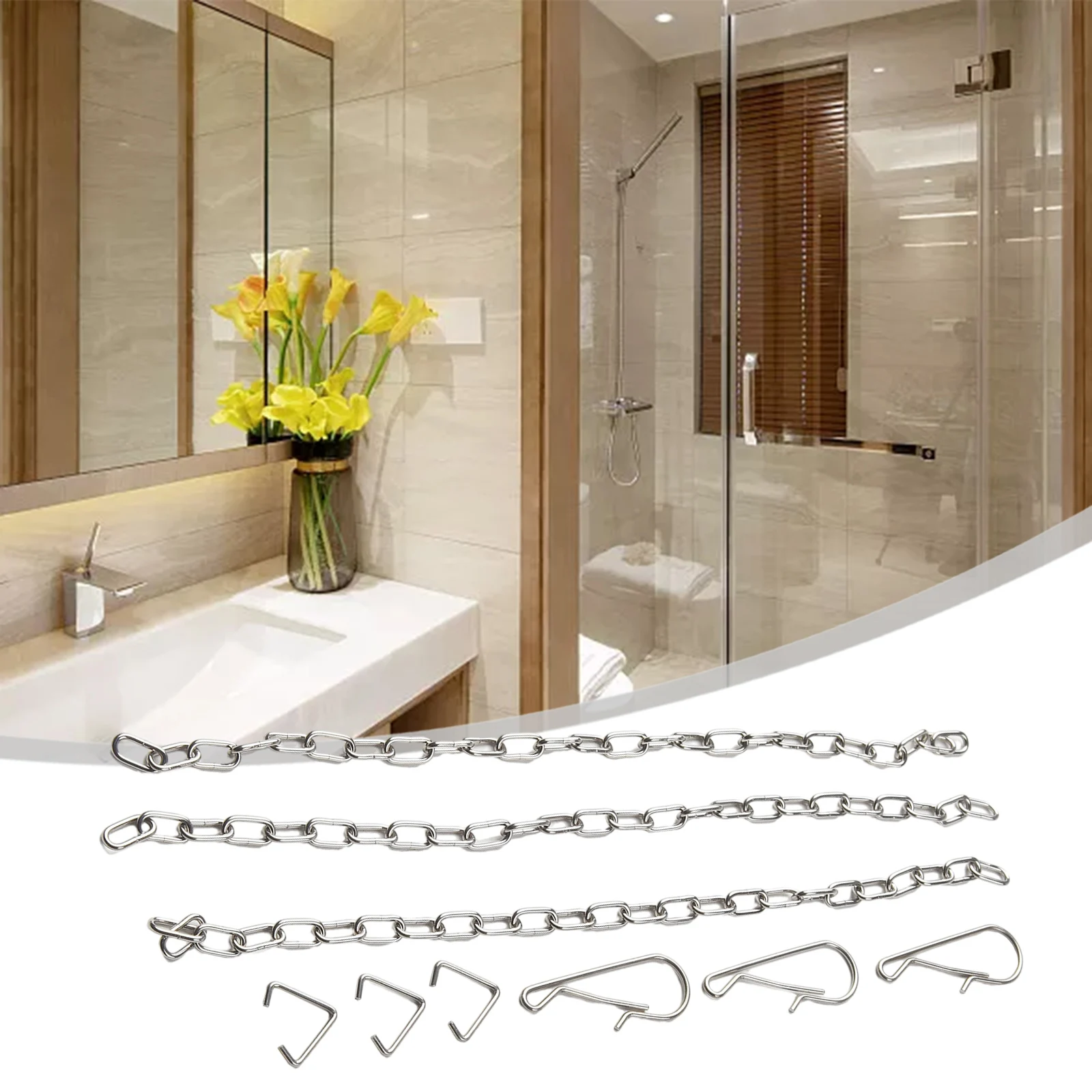 Accessories Chain 25*1.5cm 3 Pcs Stainless Steel Handle Chain Parts Replacement Exquisite High Quality Practical