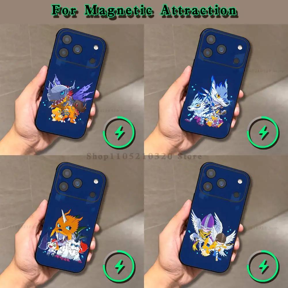 

Cute D-Digimon Anime Phone Case For iPhone 17,16,15,14,13,12,11,Pro,Max,Plus,E,Air,Mini Magnetic Magsafe Frosted