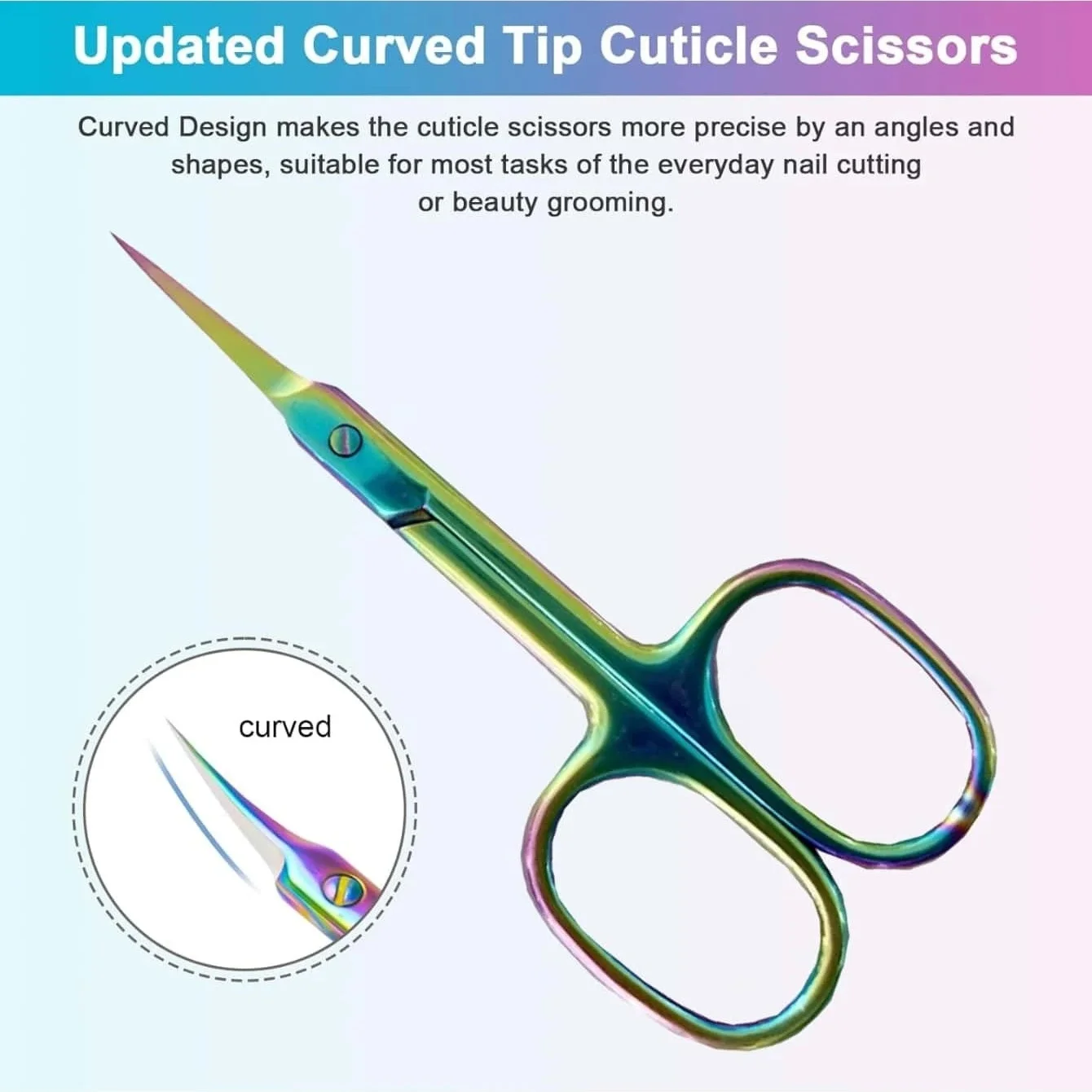 Ultra-Fine Manicure Scissors Curve Blade Precise Pointed Tip Cuticle Trimmer Russian Style Beauty Scissors for Eyebrows Nails image 3