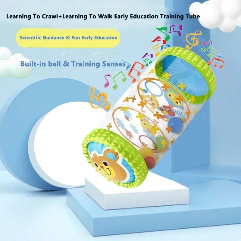 Nadmuchiwane dziecko raczkujące rolki zabawki grzechotki gry dla niemowląt rozwój 6 12 miesięcy dziecko raczkujące zabawki Fitness zabawki edukacyjne
