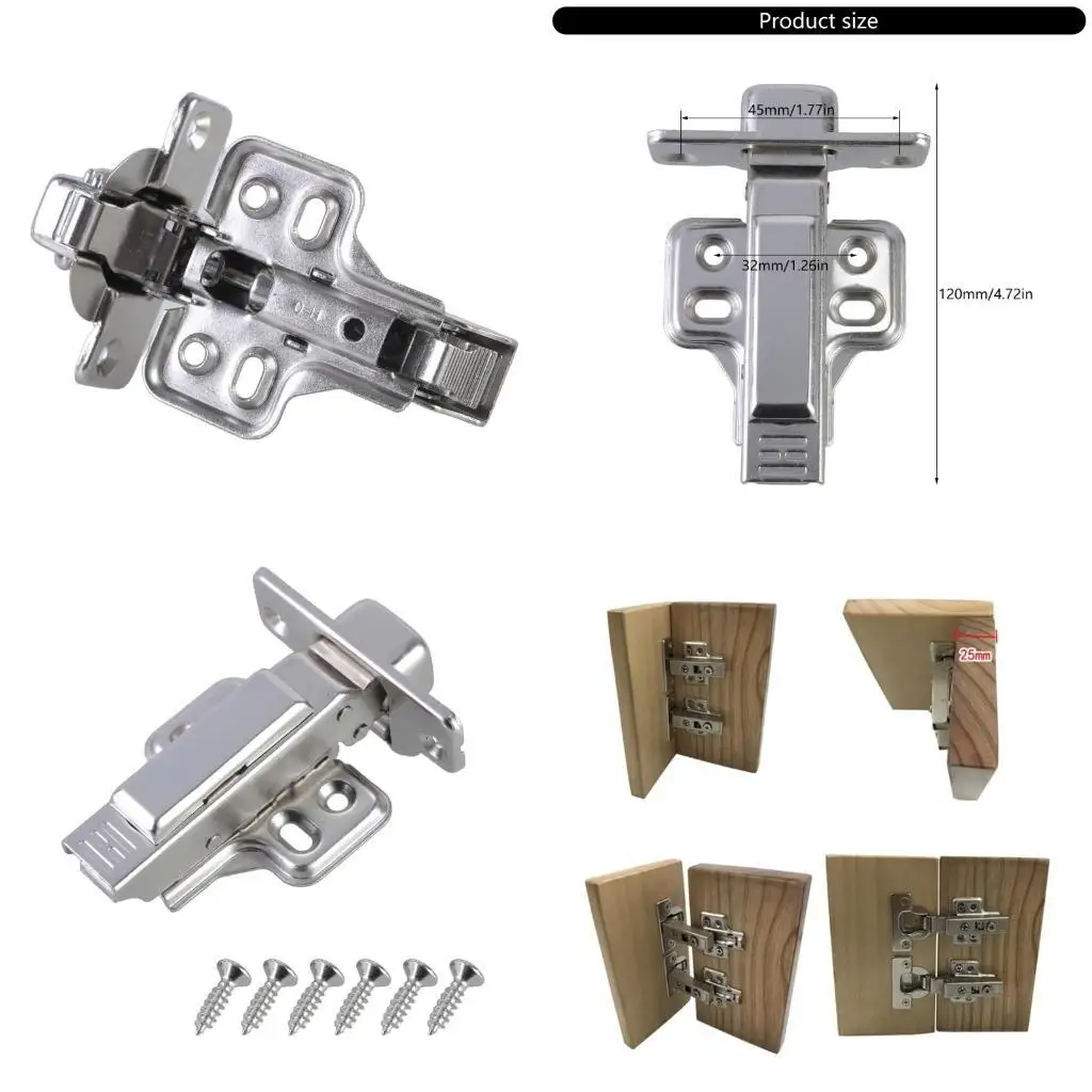 

R9UF 2Pieces Corner Stop Cabinet Hinges With Mutes Multifunctional Adjustable 165 Degree Opening for Smooth Operation