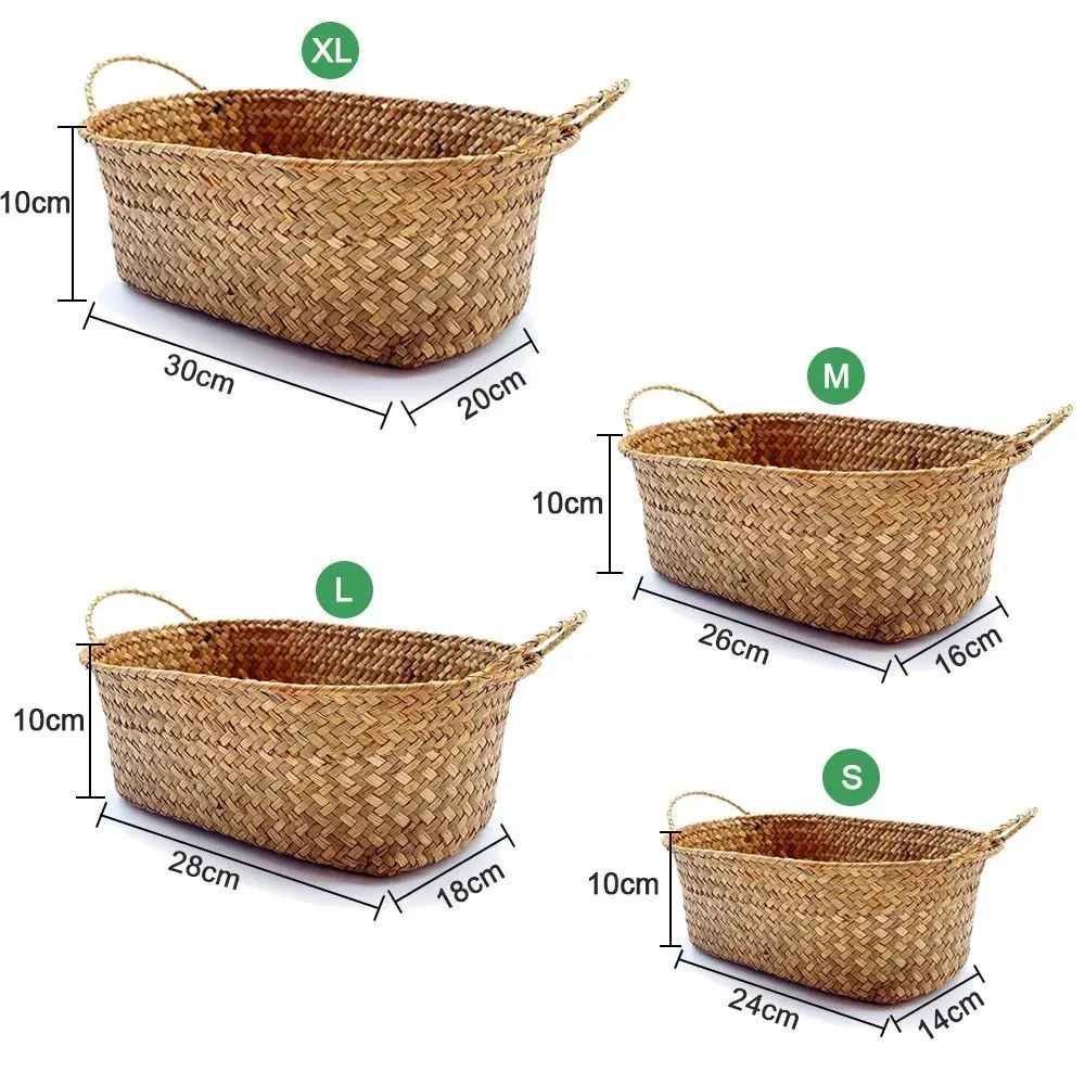 

Cesta Mimbre Rattan Desktop Organizer Cosmetic Keys Snack Basket Coffee Table Entryway Handwoven Straw Home Decor Storage