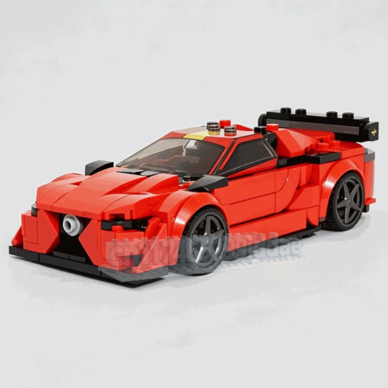 NEW 242Parts Red Track Racing Car Building Blocks Performance Vehicle Model DIY Assembly Toy Collection Display Birthday Gifts