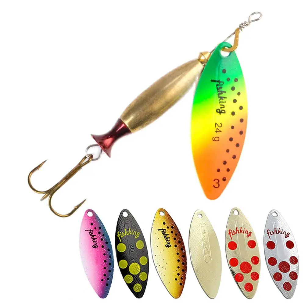 FTK 15g/22g Spinner Lure Bait Long Cast Carp Fishing Lure Artificial Bait Spoon Lure  Hard Fake Fish Bass Metal Lures With Hook