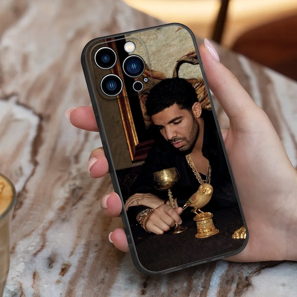 Funda de teléfono Rapper D-Drake para iPhone 16,15,14,13,12,11,Pro,X,XS,Max,XR,Plus,Mini silicona suave negra a prueba de golpes TPU