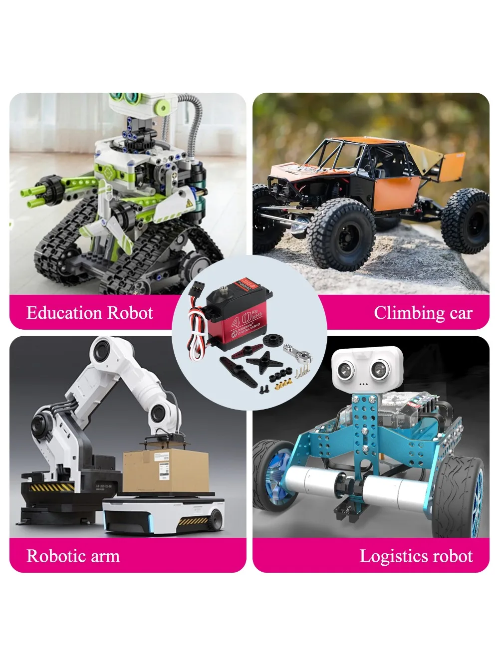 DS3240 40KG 6V Cyfrowy serwomotor o dużym momencie obrotowym 180/270 stopni Wodoodporny IP66 z ramieniem 25T do samochodu RC lub robota 1:8 1:10 1:12 — zdjęcie produktu 7