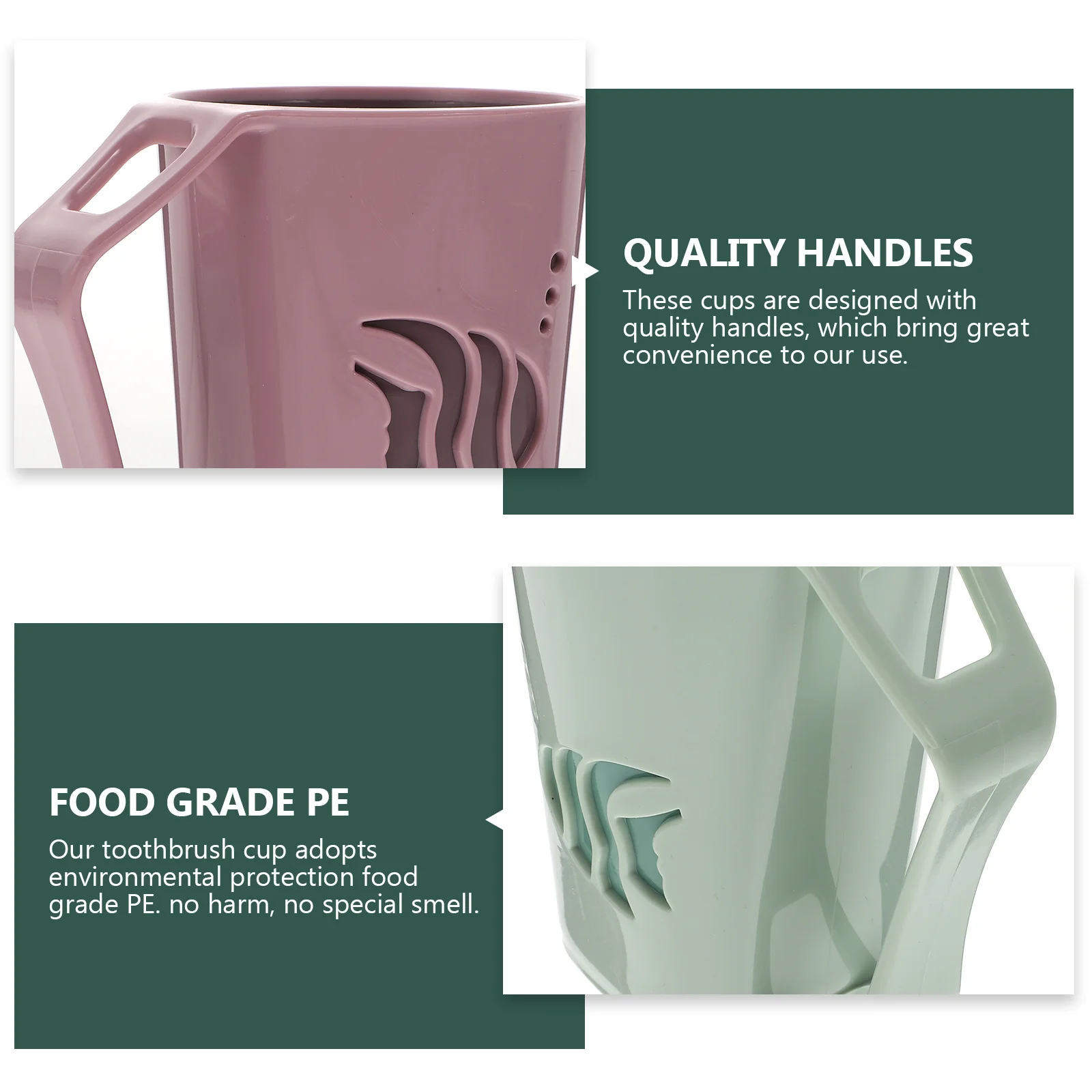 

2 pcs Mouthwash Cups Lightweight Pe Bathroom Tumbler For Tooth Brushing Gargle Cup Practical Water Mug Storage Organizer