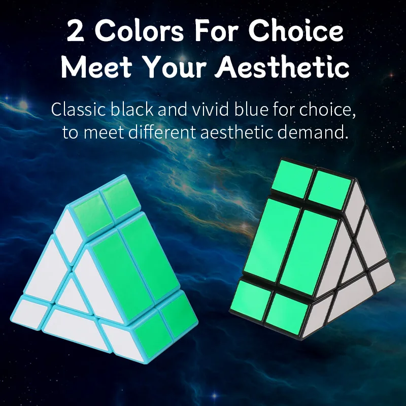2x2 Kubus J2 Driehoekig Prisma Magische Kubus MoFangZhai 2X2 Blauw/Zwart Magische Kubussen puzzel Speelgoed Voor Kinderen Verjaardag Kerstcadeaus