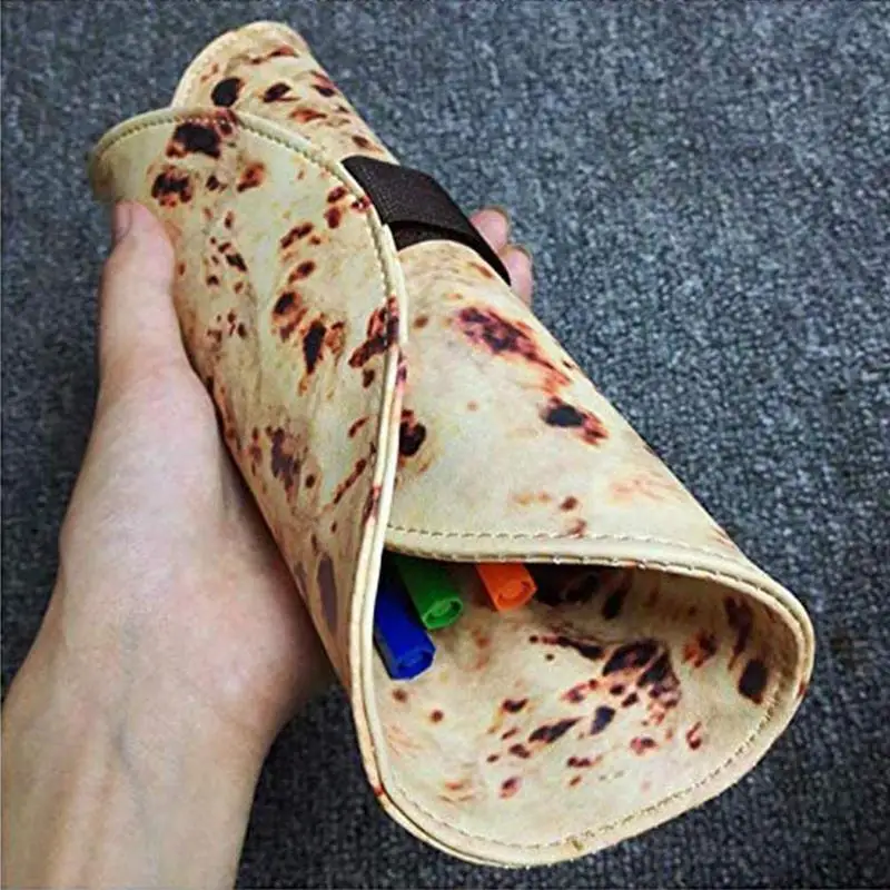 Pannenkoek Etui Briefpapier Tas Houder Organizer Pen Case Make-Up Organizer Potlood Draagtas Pannenkoek Vorm Voor School