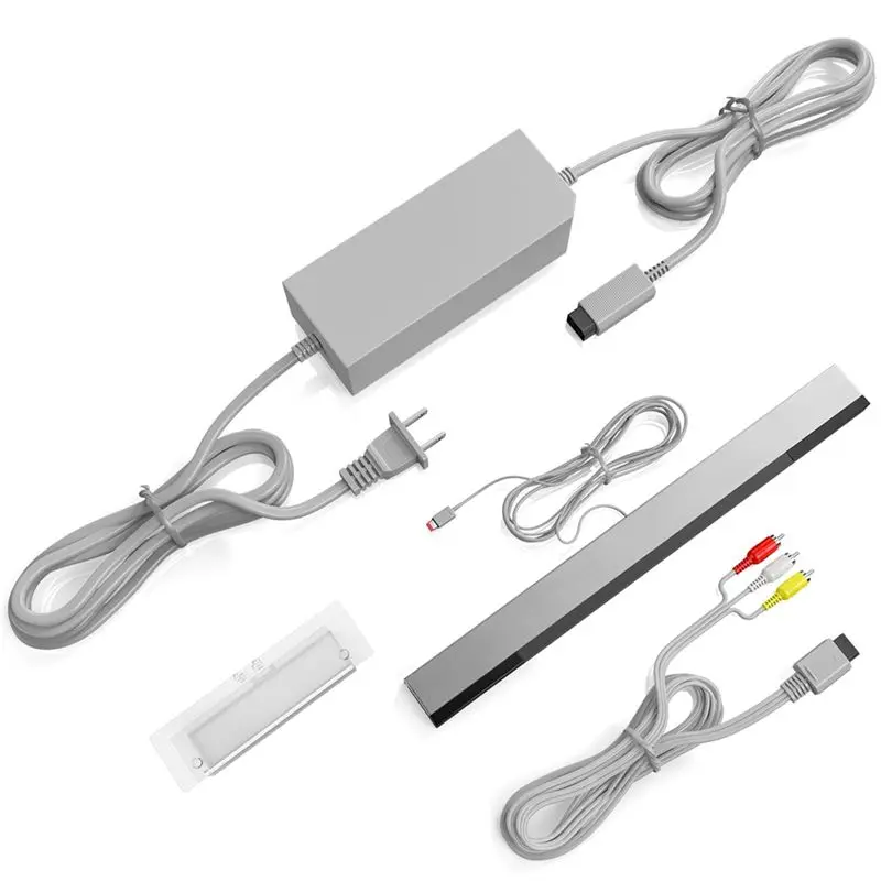 

ABZW 3 In 1 Wired Motion Sensor Bar + AC Power Supply Adapter Cord + Composite Audio Video Cable For Wii