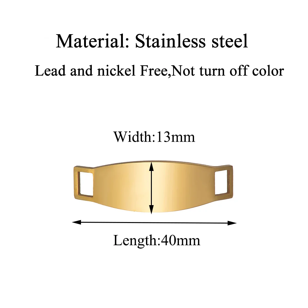 5 Stück/Set, Edelstahl, beidseitig polierte Verbindungsstücke für die Schmuckherstellung, unbeschichtete Stäbe, zum Handprägen, zum Gravieren, für DIY-Arbeiten, zum Herstellen von Armbändern. – Detail 1