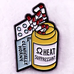 Clinically Horny Heat Suppressants Badge Funny Adult Omegaverse A/B/O Enamel Pin Nerd Brooch Decorate