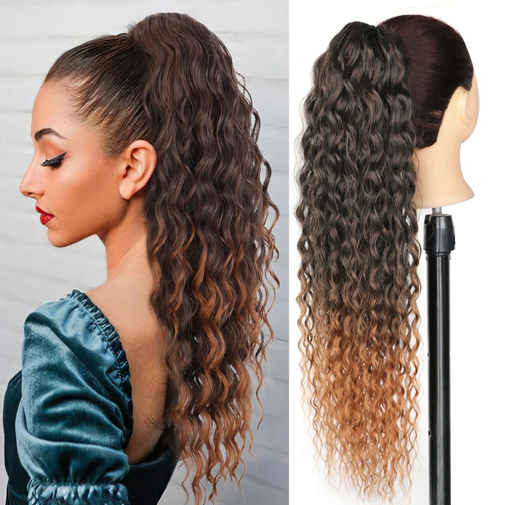 

Bellqueen наращивание хвоста длинный синтетический шнурок конский хвост глубокая волна наращивание волос конский хвост для женщин