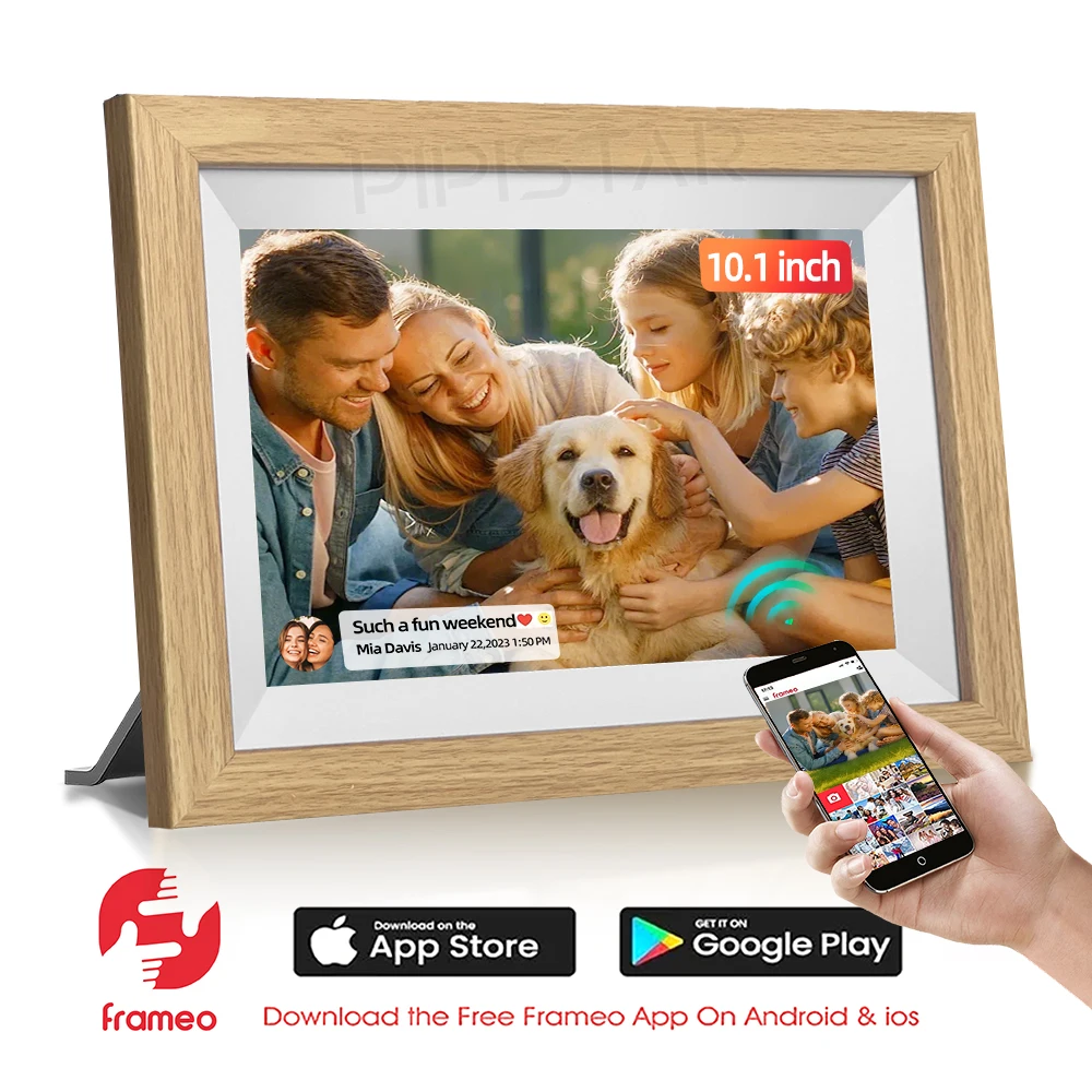 

10.1-inch WiFi Frameo digital photo frame 1280 * 800 resolution IPS screen wall mounted touch screen