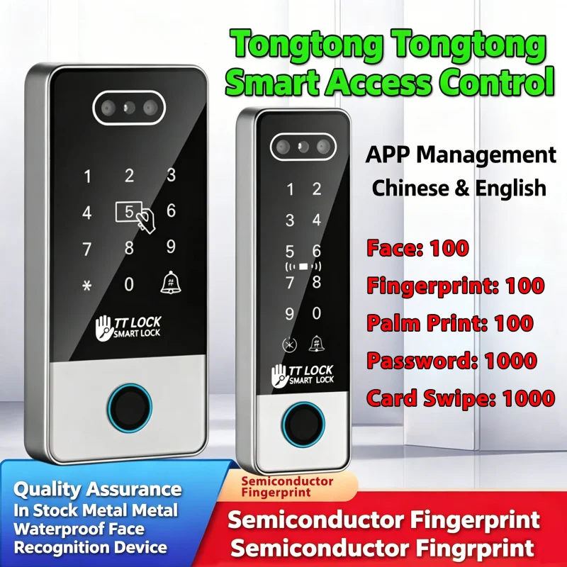 Waterproof IP67 TTLock Access Control System Face Fingerprint Password RFID NFC App Remote Door Lock Outdoor