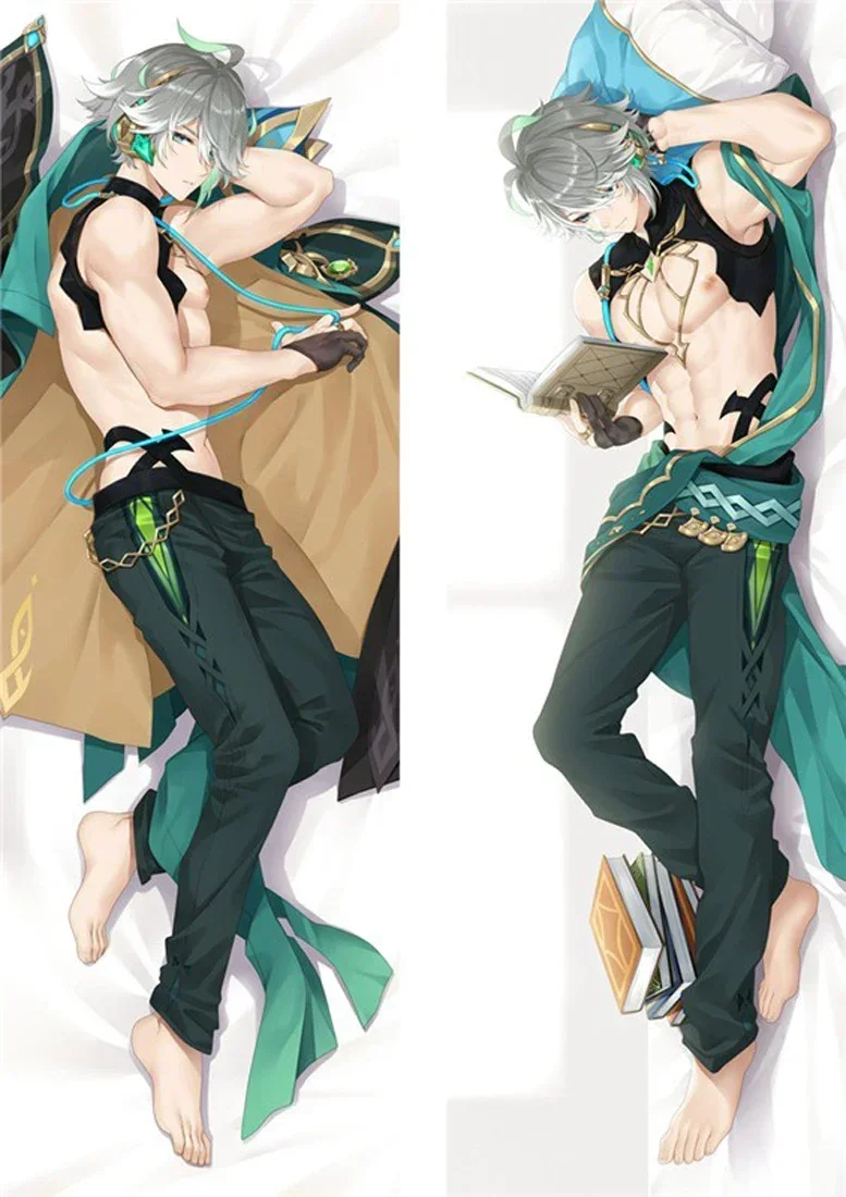 Anime Decor Pillow Case Genshin Impact Alhaitham Dakimakura Waifu Pillowcase 2-Side Print Hugging Body Cushion Cover Gift image 3