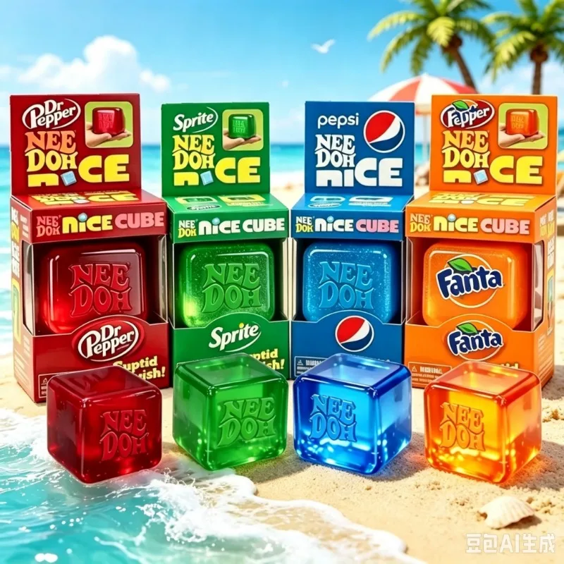 Trending Nee Doh Cube Squish Blind Box  Toy, Soft Sprite Squeeze Stress Relief Fidget Toy, Sensory NeeDoh for Kids & Adults