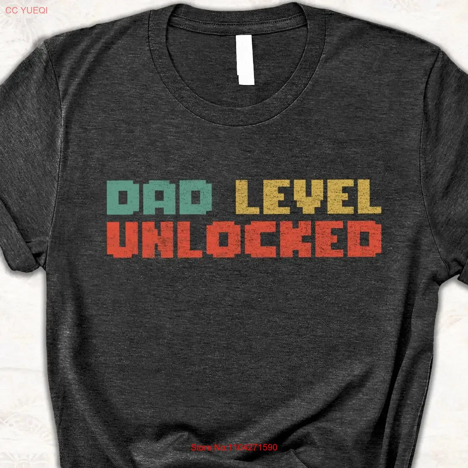 Dad Level Unlocked T Shirt for New Fathers Day Gamer To Be Idea vintage Washed fashion graphic Unisex homme Casual Breathable