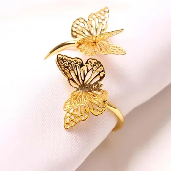 12pcs Napkin Rings Butterfly Metal Serviette Holder Buckles Napkin Rings for…