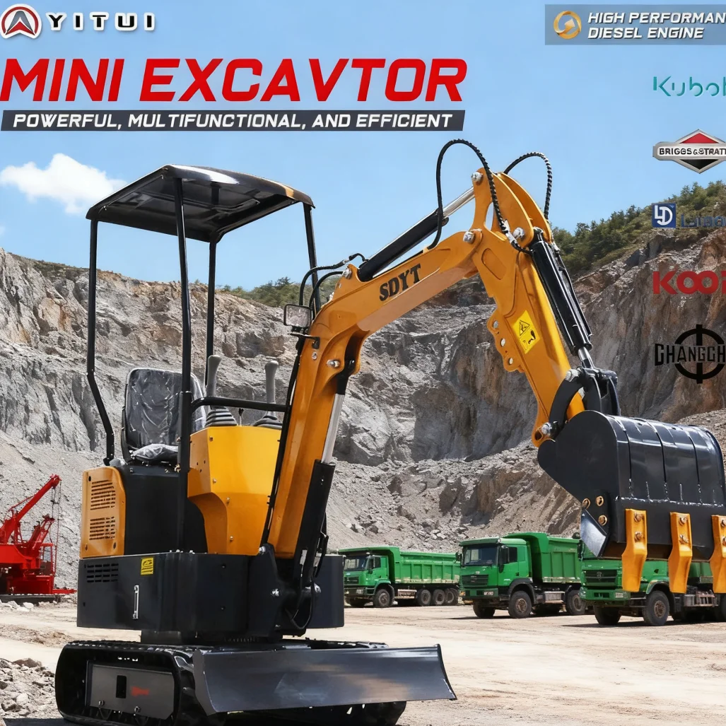 SDYT حفارة صغيرة محرك ديزل قوي حفار صغير متعدد الوظائف لبناء مزرعة الحديقة CE/EPA معتمد حسب الطلب #3