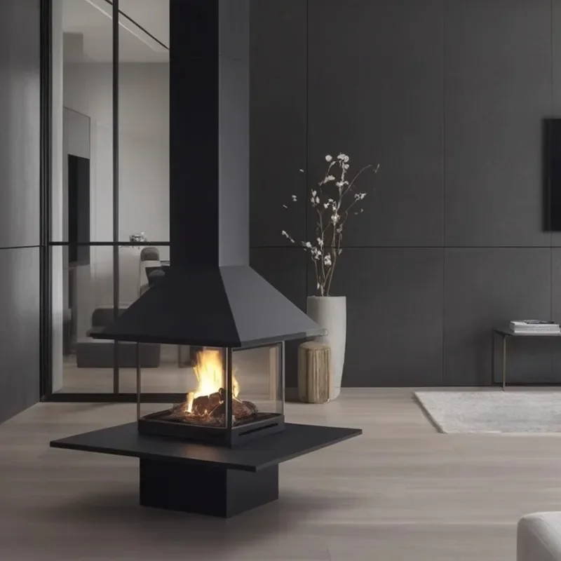 【Hot】Art hanging fireplace fireplace Villa living room Freestanding heating stove