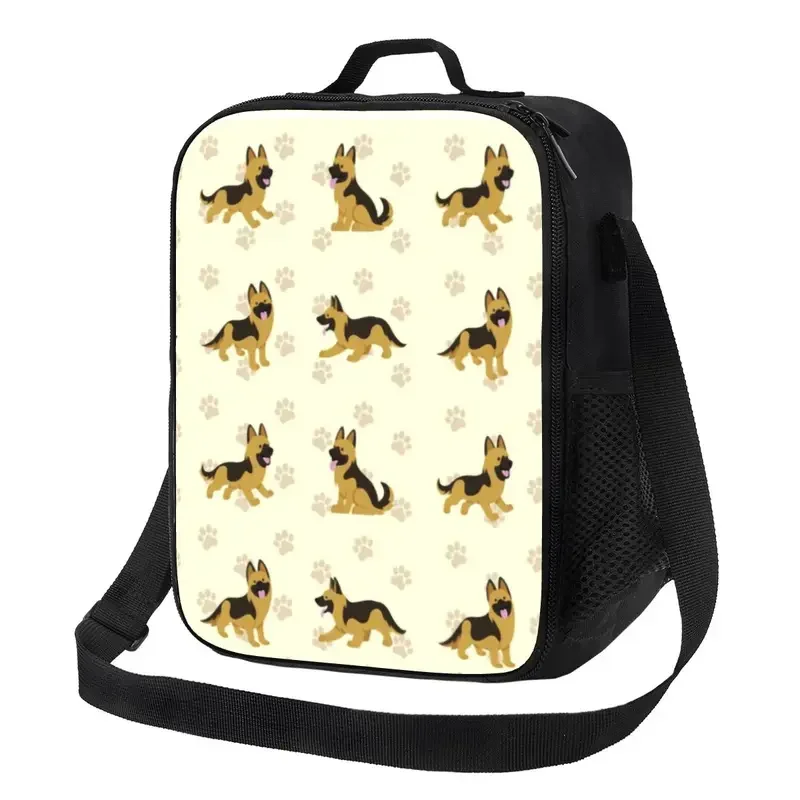 

German Shepherd Dog Lover Insulated Lunch Bag for Work School Alsatian Wolf Dog Portable Cooler Thermal Lunch Box Women Children