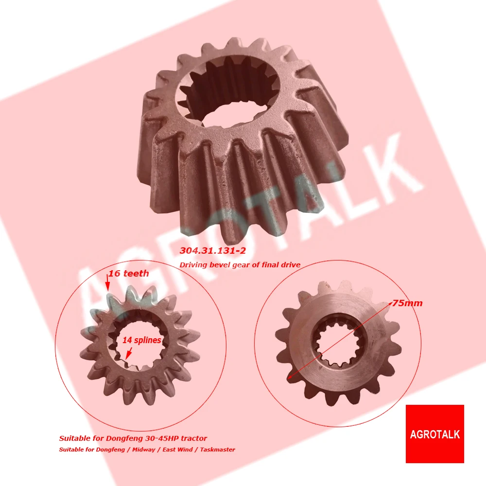 Imagem -03 - Engrenagem Chanfrada de Condução e Engrenagem Chanfrada Conduzida para Dongfeng Df304 Trator Df404 Número da Peça: 304.31.1312 Mais 304.31.132-2