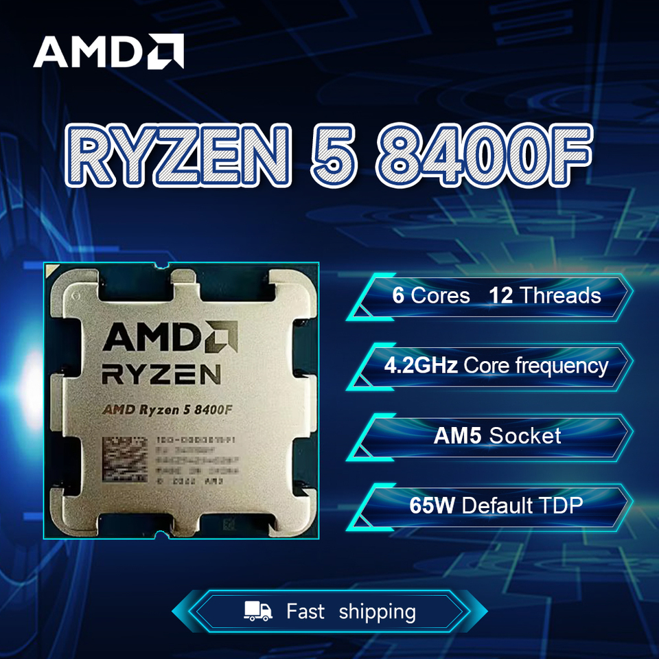  New AMD R5 8400F Ryzen 5 8400F 6 Cores 12 Threads 4.2GHz Desktop computer processor with AM5 Socket CPU 