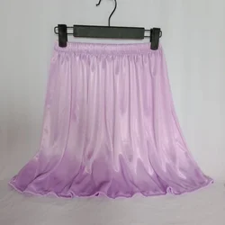 42-45cm Length Summer Sheer Transparent Ultra-Thin Satin Silk Sexy Women High Waist Yoga Sleeping Skirt Loose Gym Bottoms