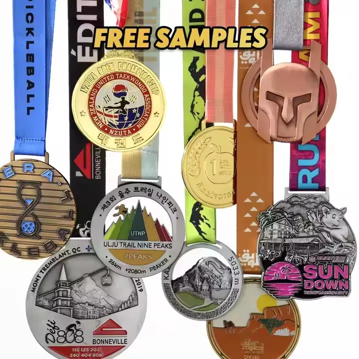 

Wholesale Cheap Design Your Own Blank Zinc Alloy 3D Gold Award Marathon Running Custom Metal Sport Medal