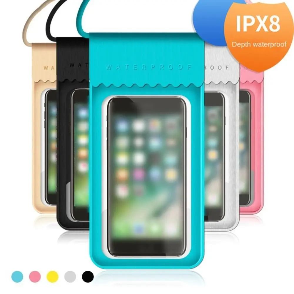 

Touchable Screen Waterproof Mobile Phone Bag IPX8 Waterproof PVC Swimming Storage Bag Universal with Neck Lanyard