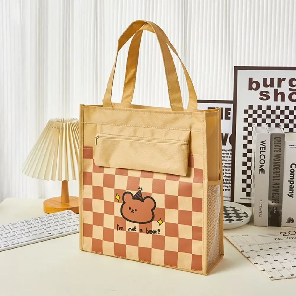 Minimalist Transparent Student Homework Zipper Storage Bag Stationery Textbook Bags Contracts Carrying Handbag