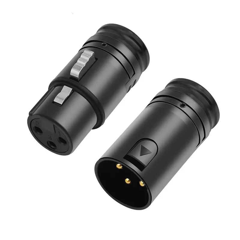 DTB7 40X Male & Female XLR Solder Adapter, 3-Pin Microphone Connector, 90° Adjustable, Zinc Alloy,