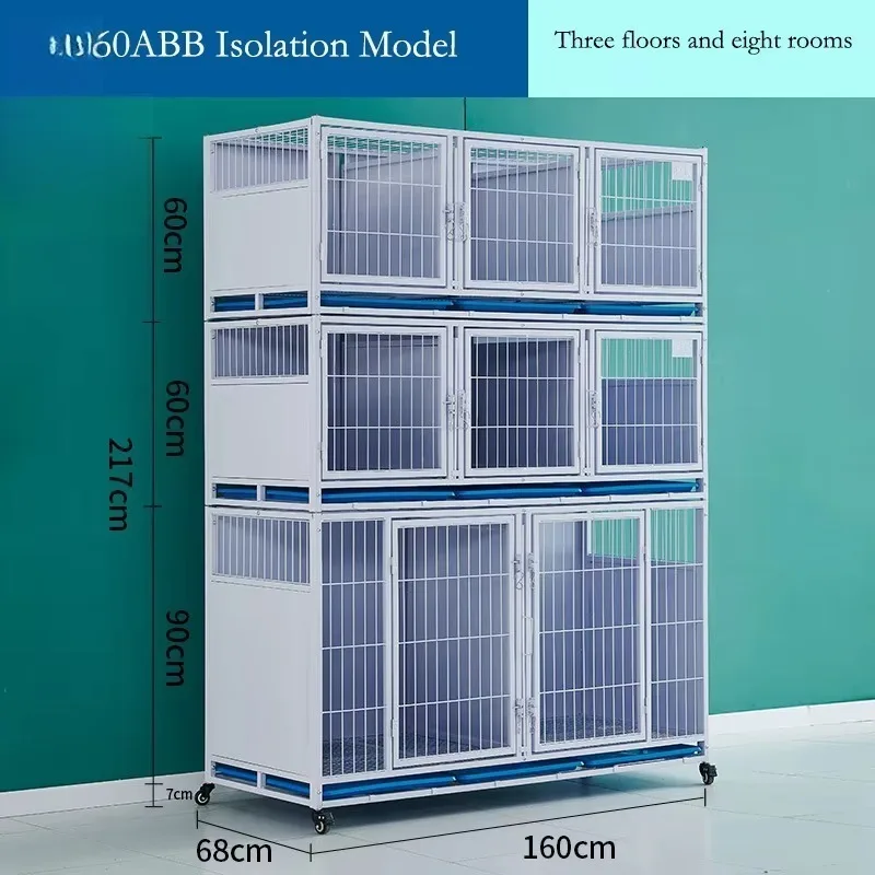 Factory direct sales heavy-duty professional pet hotel three-layer dog and cat foster cage, suitable for indoor use