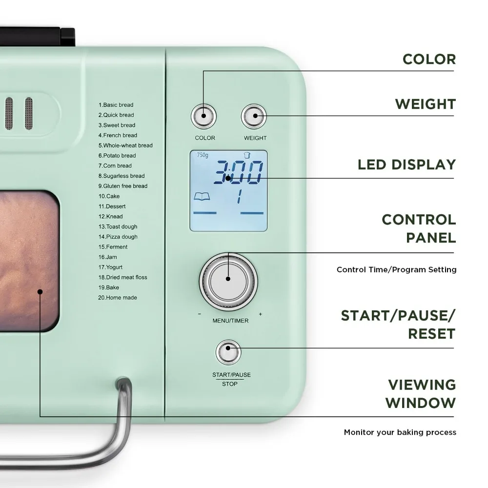 Panificadora automática, 20 en 1, 2lb, novedad de 2023