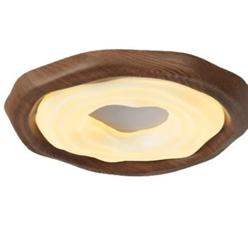 

Bedroom main light modern simple cream wind walnut color room study light medieval full spectrum eye protection ceiling light