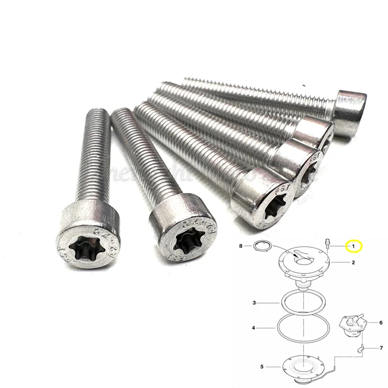 6X For BMW G650GS R1100GS R1150 R850/R/RS/RS/RT R1200C Stainless steel screws for the fuel tank cap