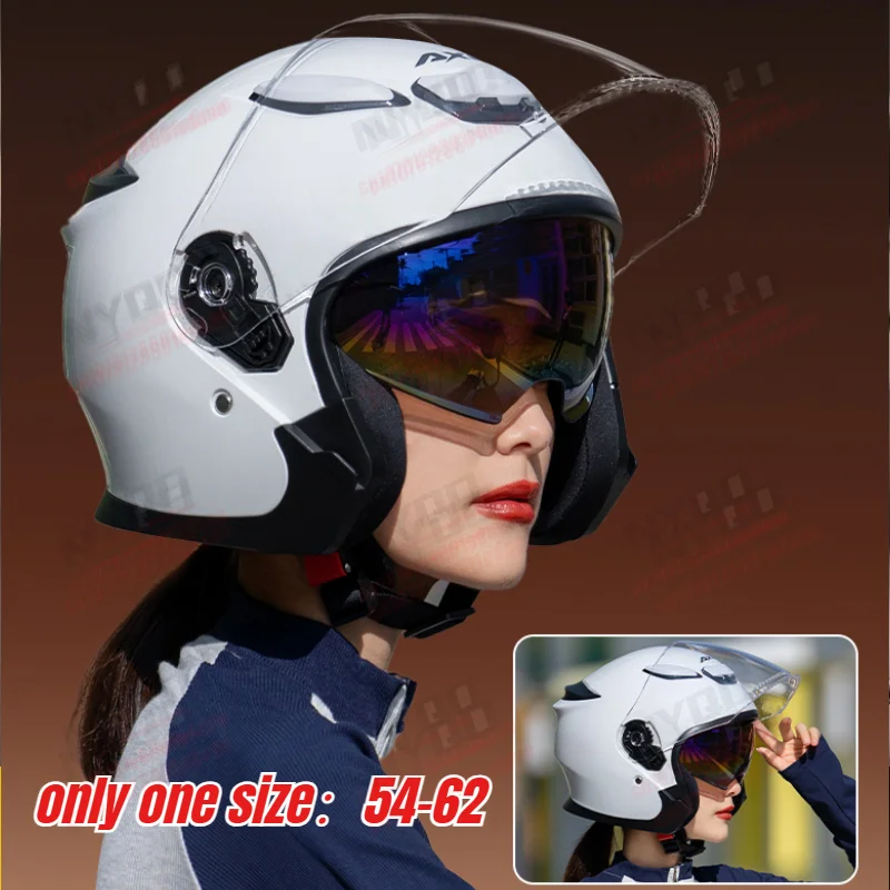 

Open Face Motorcycle Helmet ABS Material Unisex Breathable Safety Helmet For Electric Scooter Summer Four Season Universal