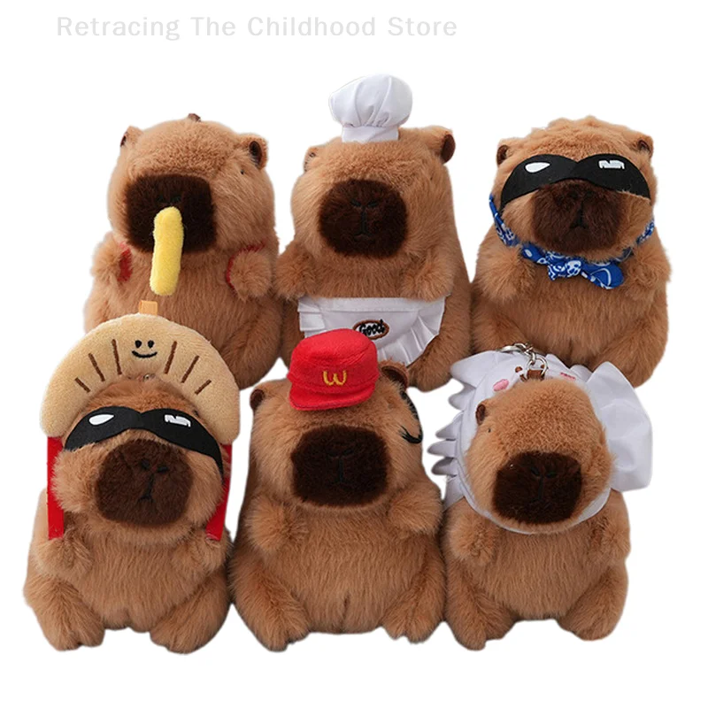 Cartoon Capybara Plush Keychain Cute Stuffed Doll Toy Bag Pendant Hanging Decoration Desktop Doll Ornament Car Keyring Kids Gift