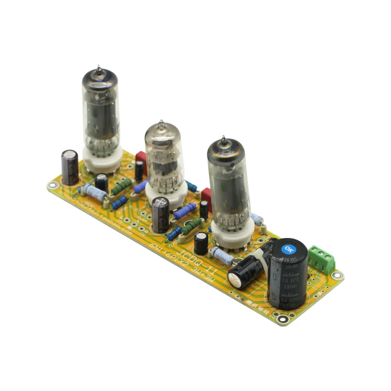 1PCS 6N1+6P1 Valve Stereo Amplifier Board Vacuum Tube Amplifiers Filament AC Power Supply + 3pcs Tubes NEW