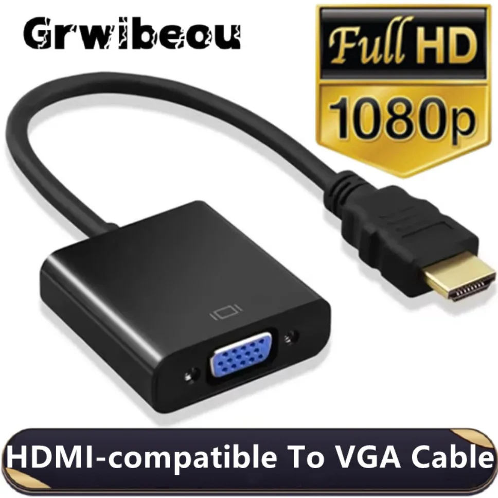 HD 1080P HDMI to VGA Adapter HDMI-compatible to VGA Cable Converter HDMI Male To VGA Famale Converter For PC Laptop Monitor TV