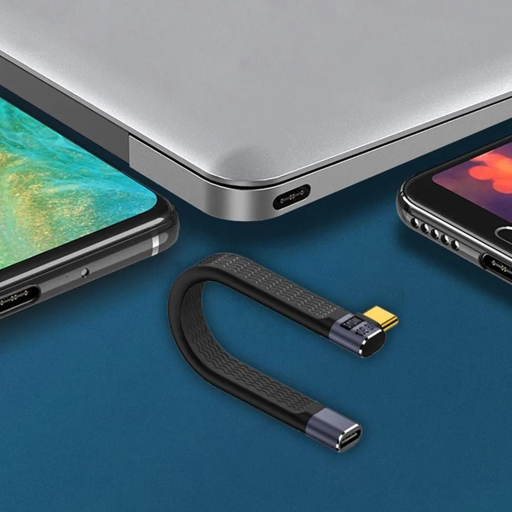 USB 4.0 케이블, 15cm 짧은 USB C에서 USB C 케이블, 40Gbps 데이터 변속기, 240W 고속 충전 케이블, FPC 디자인