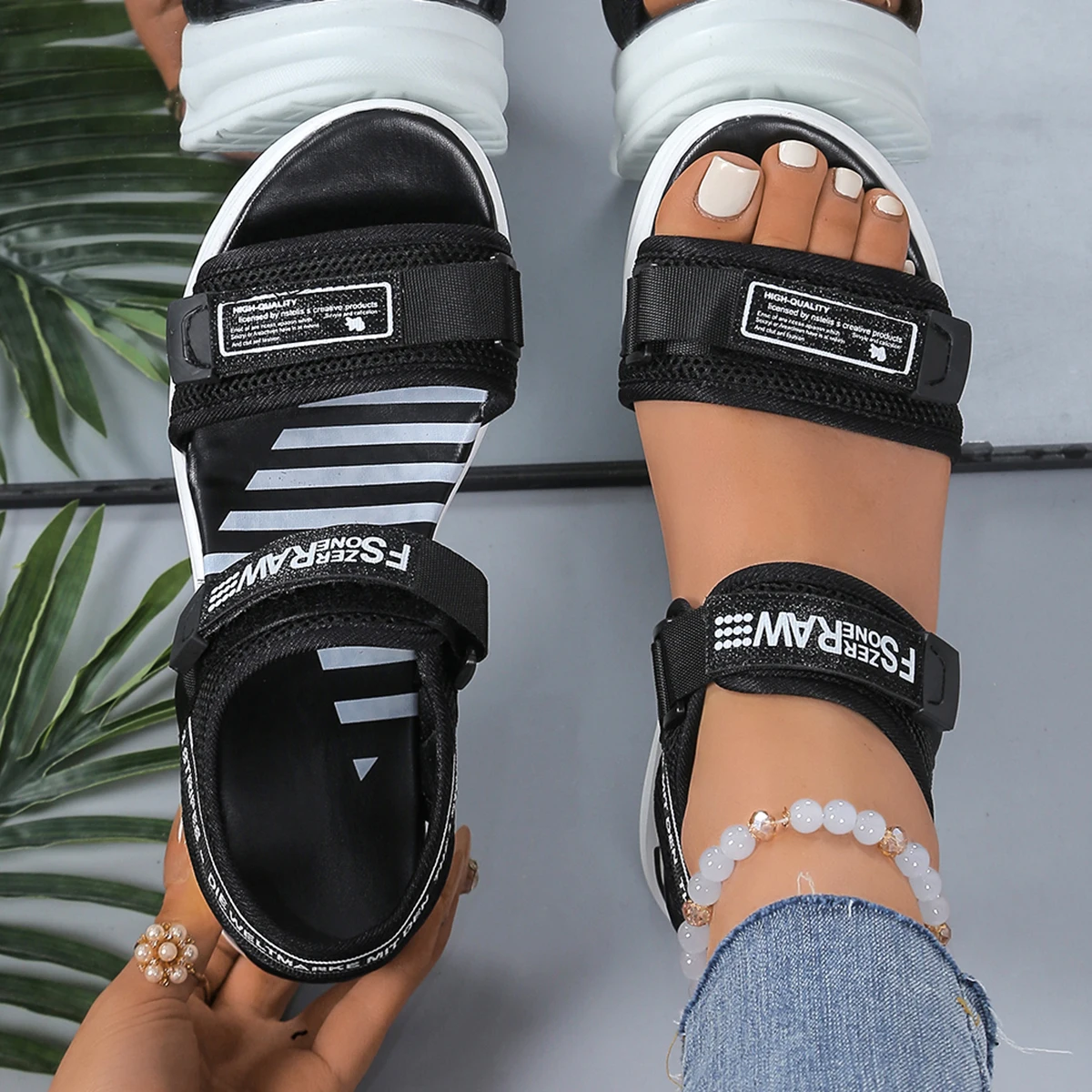 

Новые летние трендовые женские сандалии на танкетке, легкие повседневные пляжные сандалии, модная удобная женская обувь, Zapatos De Mujer