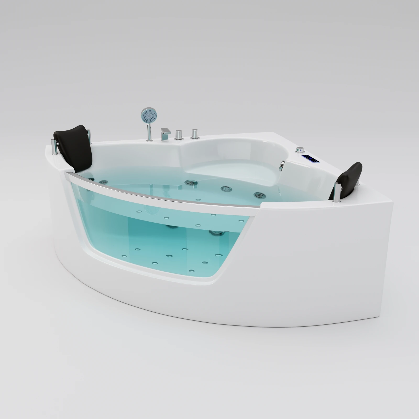 Glass Window Design Acrylic Round Corner Whirlpool Bathtub